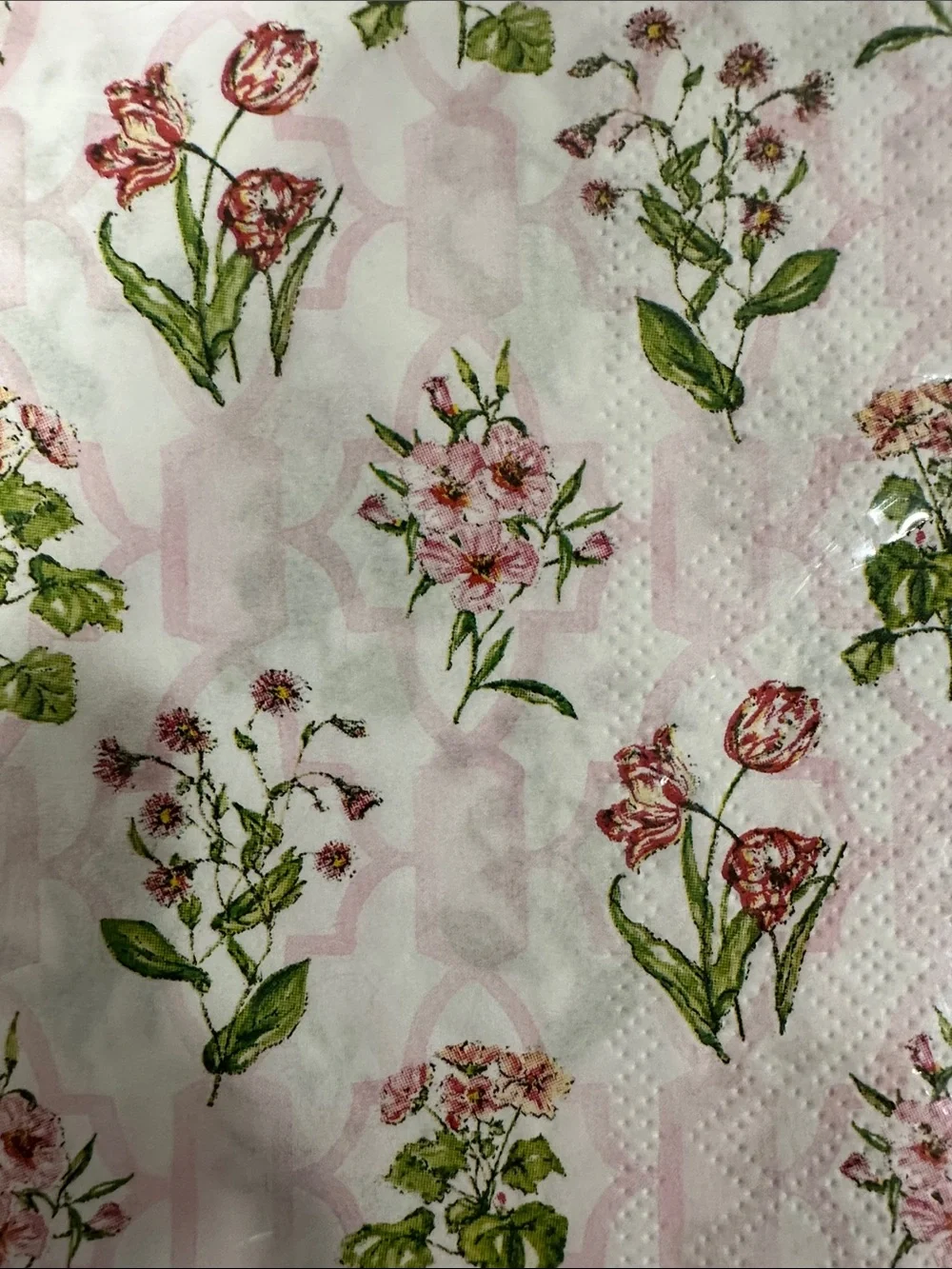 Celebrate THE HOME 32 x 2 pk Garden Bouquet Pink White Green Red Guest Towel